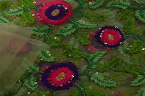 MULTI COLOR THREAD AND SEQUENCE WORKED GOLD NET FABRIC