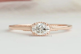 Old European Round Cut Lab Grown Diamond Engagement Ring