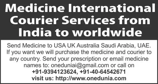 Medicine International Courier Services from Kolkata