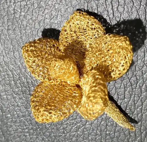 Gold plated 5 Petal Silver Flower