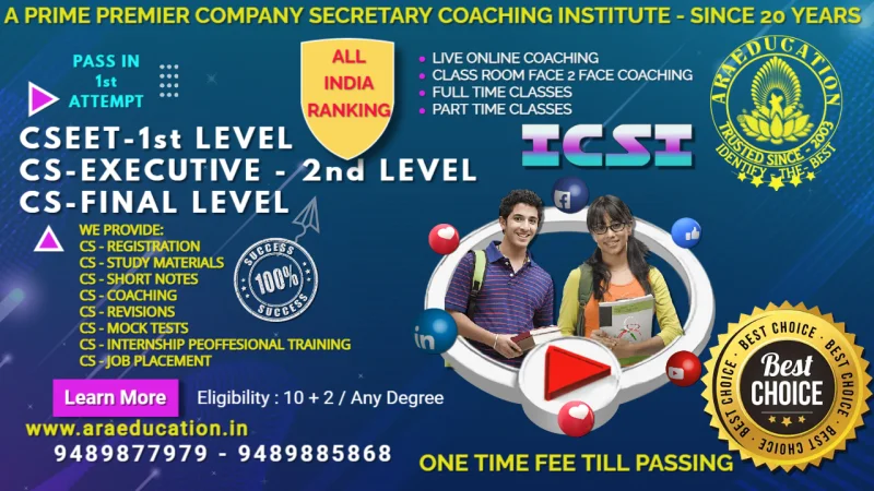 Coaching for CS - Company Secretary Course - ICSI