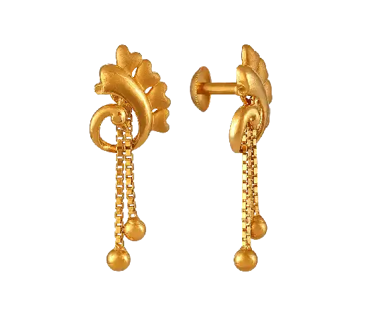 GLOWING HEART PATTERN GOLD EARRINGS